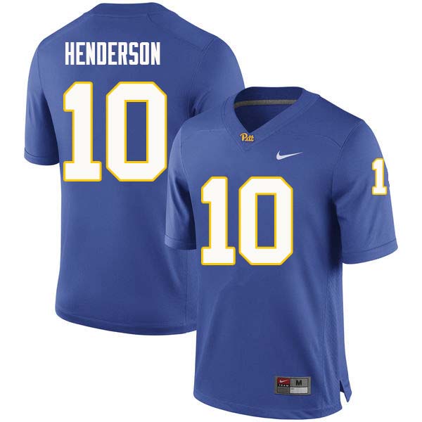 Men #10 Quadree Henderson Pittsburgh Panthers College Football Jerseys Sale-Royal